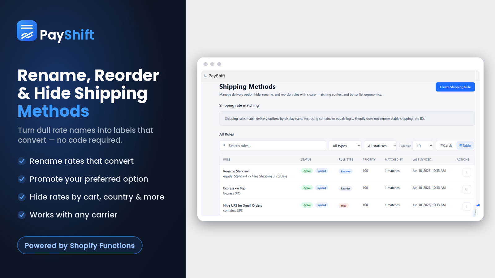 PayShift feature overview