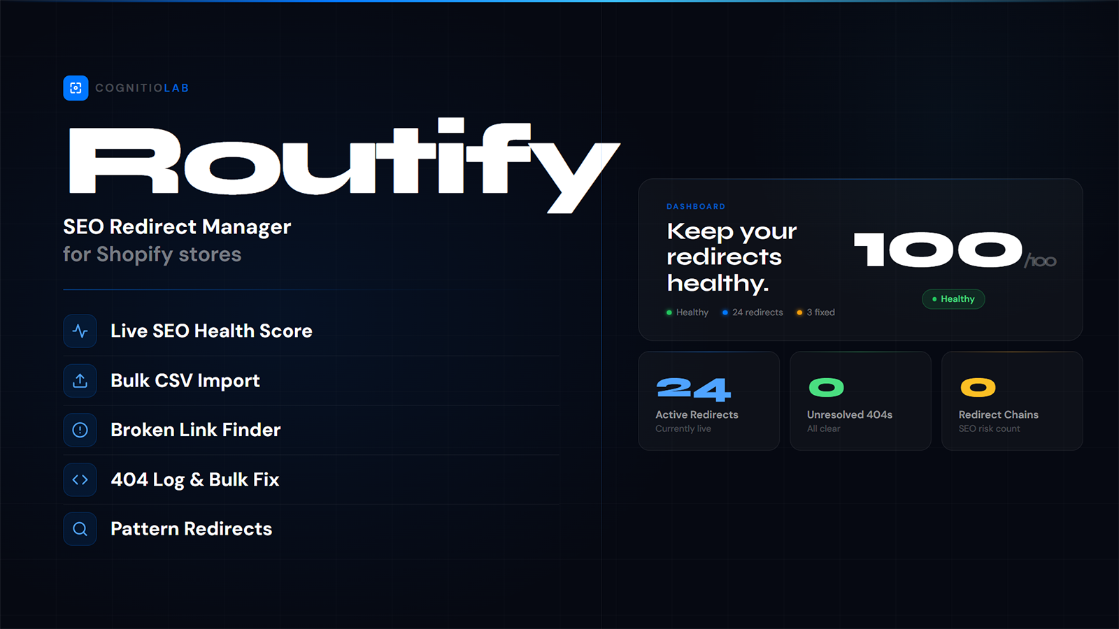 Routify — SEO redirect manager for Shopify stores