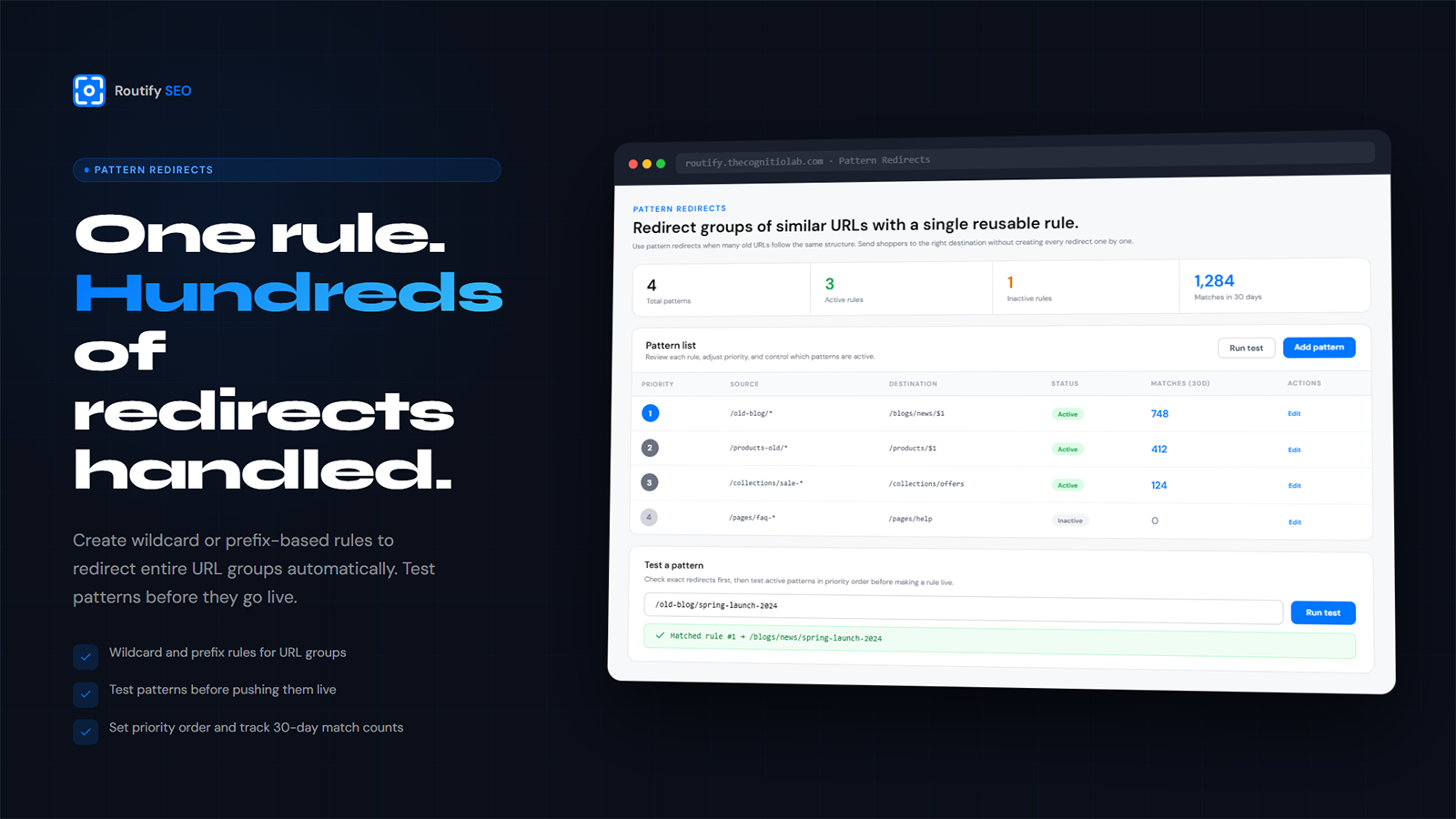 Routify pattern redirects
